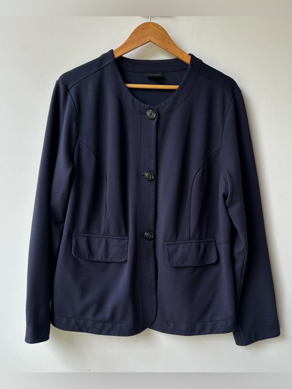 J Jill Wearever Collection Jacket Blazer Cardigan Navy Blue Women’s Size 2X